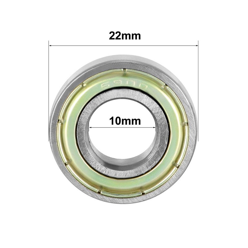 sourcing map Deep Groove Ball Bearing Double Shield 10mm x