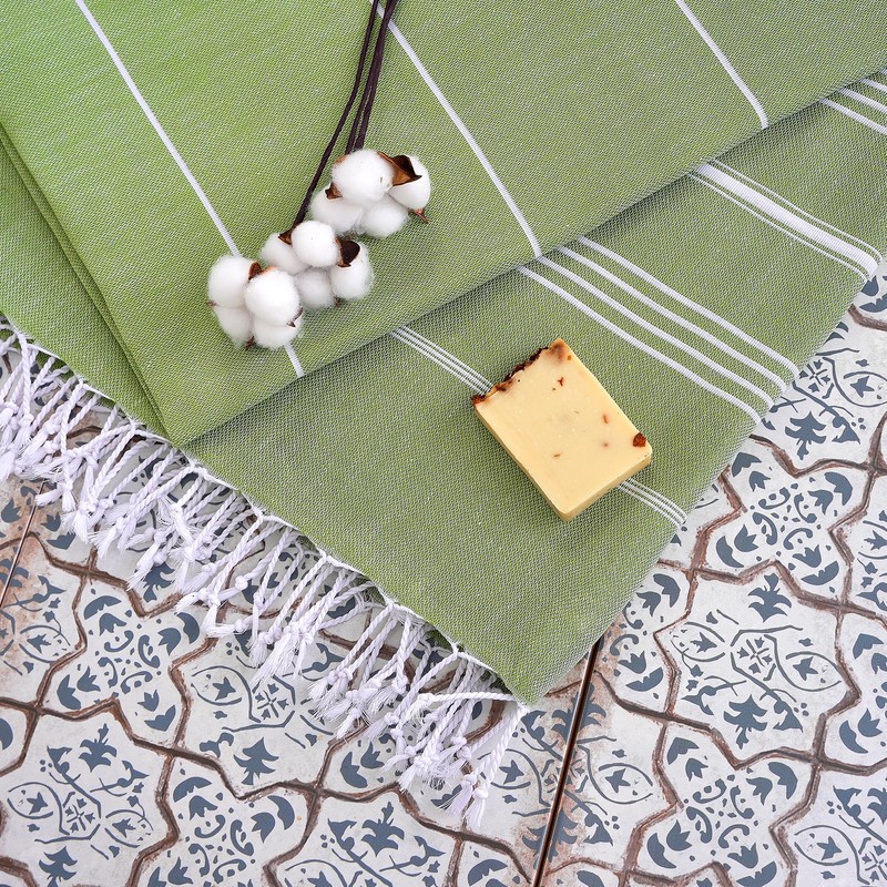 Turquoise Home Bliss XL Beach Blanket, Turkish Cotton Hammam Towel,