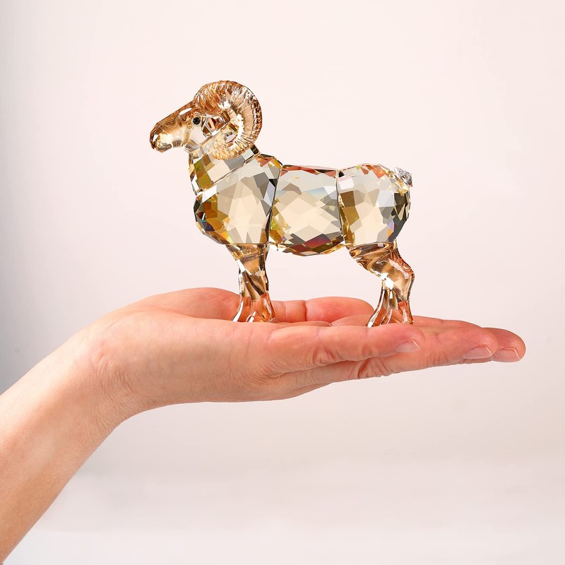 Realistic Animal Crystal Goat Art Figurine Collection Table top Ornament