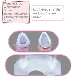sosoftwell 4 Packs F20 CPAP Mask Liners Compatible with Medium Size F20 Full Face Mask, Soft and Breathable Reduce Pressure Performance That Keeps Them Comfortable (White) (Medium)
