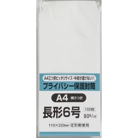 King Corporation N6PB80 Envelopes, Privacy Protection, Long Size 6, White, 100 Count