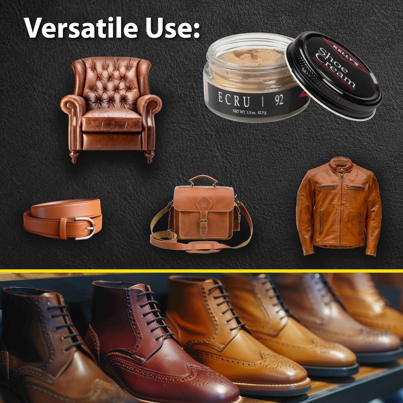 Kelly's Ecru Shoe Polish 1.5 oz - Professional Leather Shoe