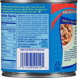 Sweet Sue Chicken & Dumplings, 24 oz Can - Heat and Serve Soup Meal - 14g Protein per Serving - Made from Scratch Recipe