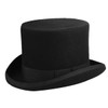 GEMVIE Men 100% Wool Mad Hatter Satin Lined Black Low