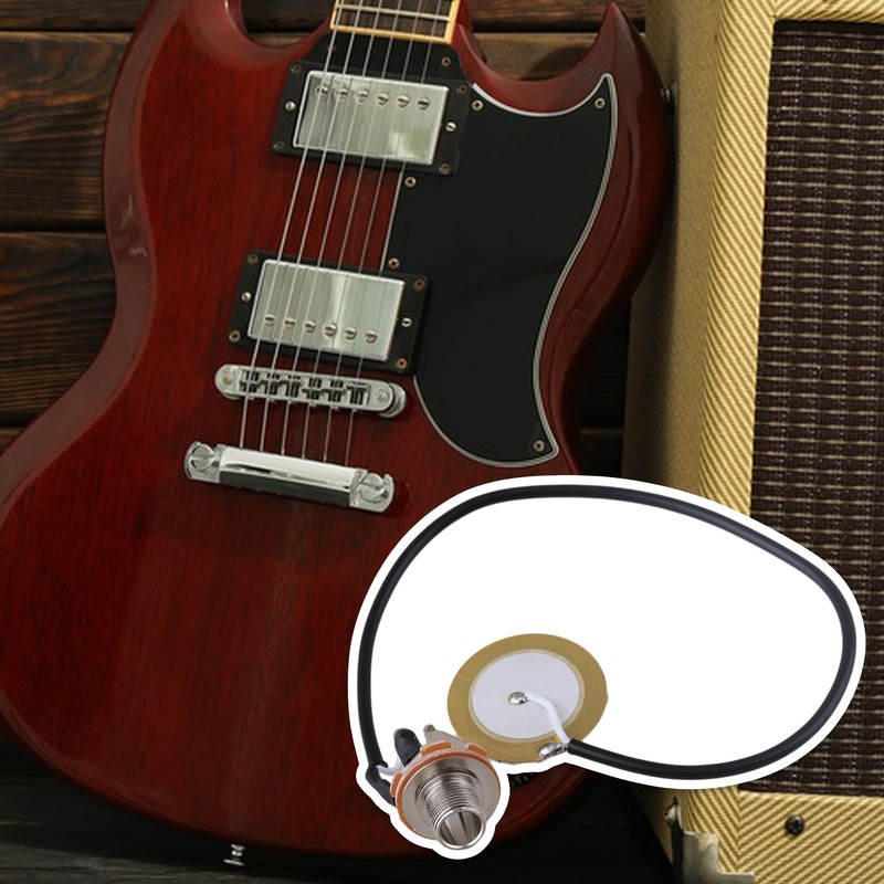 Lovermusic Socket Dia 0.25inch Piezo Transducer Pickup Microphone Contact Replacement