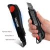 HAUTMEC 18mm Soft Grip Auto-Lock Utility Knife With Red Safety