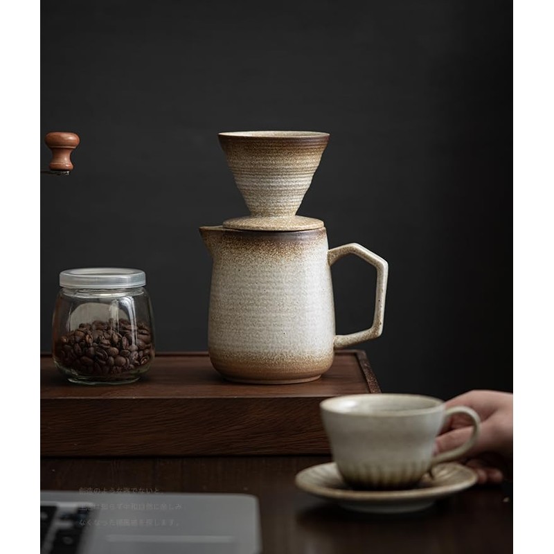 HYAXGM Pour Over Coffee Maker,Ceramic Coffee Maker With 100 pcs