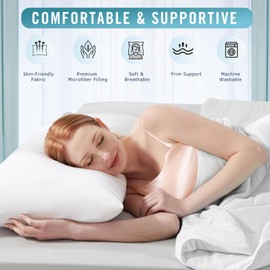 Sycoodeal Hotel Collection Bed Pillows for Sleeping 2 Pack,King Size Cooling Pillows,Hotel Quality with Premium Soft Down Alternative Fill for Side Stomach Back Sleepers