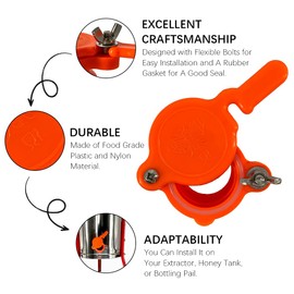 MayBee 4 Pack Honey Gate Valve for Extractor, Durable Nylon Honey Extractor Tap, Beekeeping Supplies