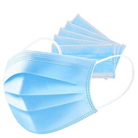 Pack of 5 Protective Face Masks with Ring Loops - 3 Layers of Protection
