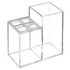 Acrylic Toothbrush Holder Clear Divided Toothpaste Stand Makeup Brush Storage
