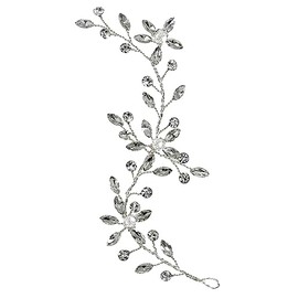 ENBRIDE Handcrafted Delicate Flexible Wire Headpiece of Sparkling Marquise Rhinestone and Crystal Bead Flowers on Twisted Wires for Wedding, Prom, Quinceañera or Other Special Events (#F79CS)