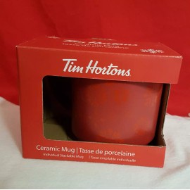 Tim Hortons 2021 Red Mug with Snowflakes. New in Box. Stackable in Sets.