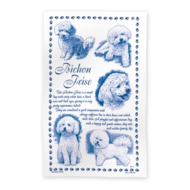 Bichon Frise Printed Tea towel - 100 Percent Cotton. Dog Lover Pet gift for him her best boy/girl Doggo Friend Teatowel