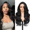 FABÉLLE Black Glueless Lace Front Wig wear and go for
