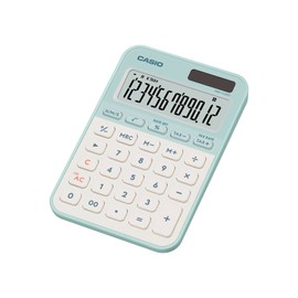 Casio MW-C20D-LG-N Design Calculator, Mini-Just Shape, Colorful, Light Green, 12 Digits
