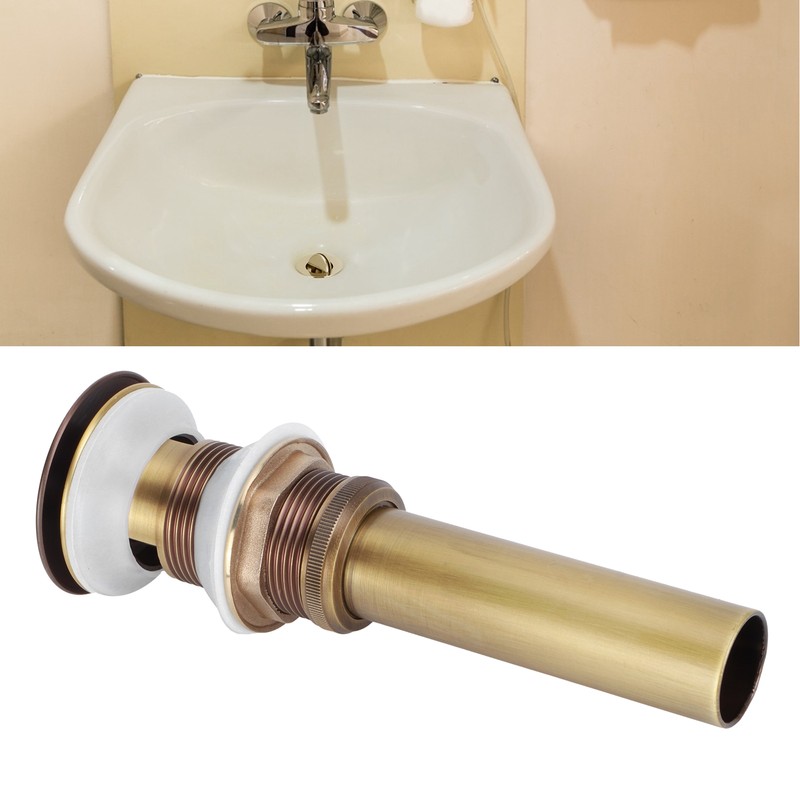 Brass Popup Drain Stopper Bathroom Basin Sink Draining Without Overflow