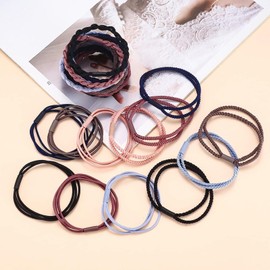 Boho Hair Ties | 20 Cute Soft Braided Hair Elastics Ropes,Hair Ties No Damage for Women Girls, Daily Scrunchies for Thick Hair, Dual-Use Hair Ties Accessories