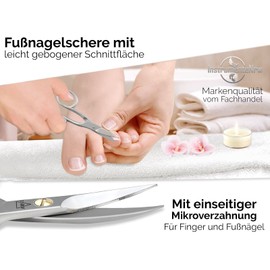 Toenail Scissors with One-Sided Micro Serration, Nail Scissors, Stainless Steel, Manicure, Pedicure Scissors with Slightly Curved Cutting Surface, Extra Sharp for Precise Cutting of Strong Toenails