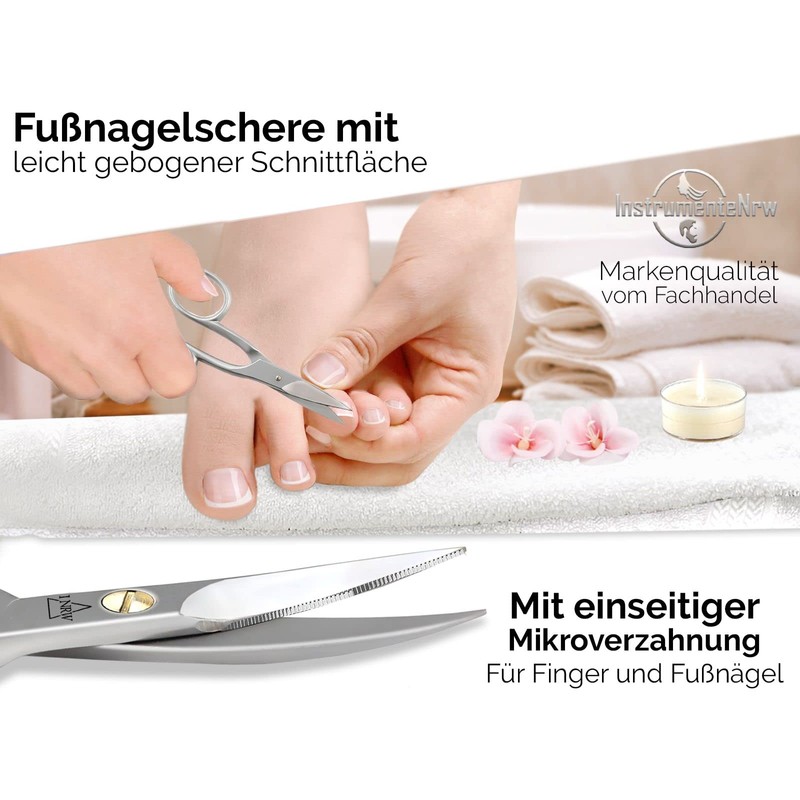 Toenail Scissors with One-Sided Micro Serration, Nail Scissors, Stainless Steel,