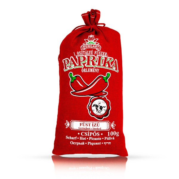 Hungarian Paprika Premium Quality Sweet/Hot/Smoked (Origin: Kalocsa,Hungary) (Hot & Smoked, 100g)