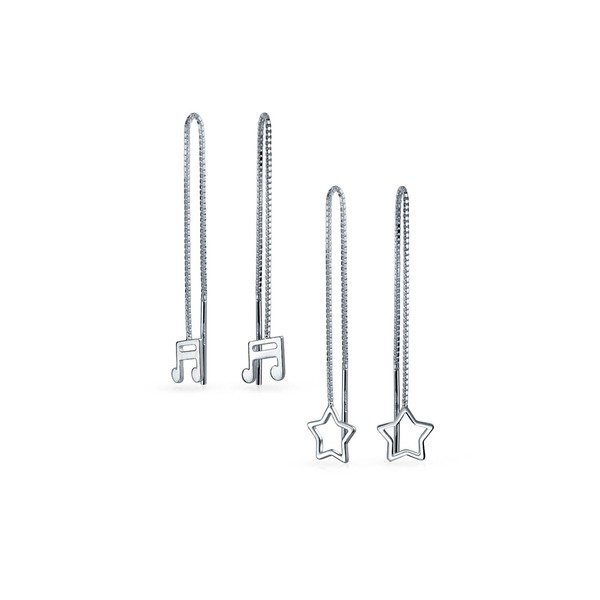 Set of Two Dainty Musician Music Note Celestial Open Star