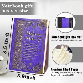 Difference Maker Definition A5 Notebook with a Pen Gift Bag and Gift Box Social Worker Gift Employee Appreciation Gift Coworker Gift,1 Pack (Purple),(Difference maker-PurpleCA)