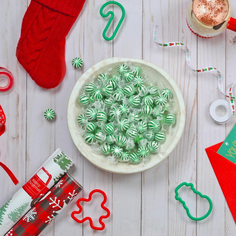Jumbo Spearmint Mint Balls - 3 Pounds - Bulk Green