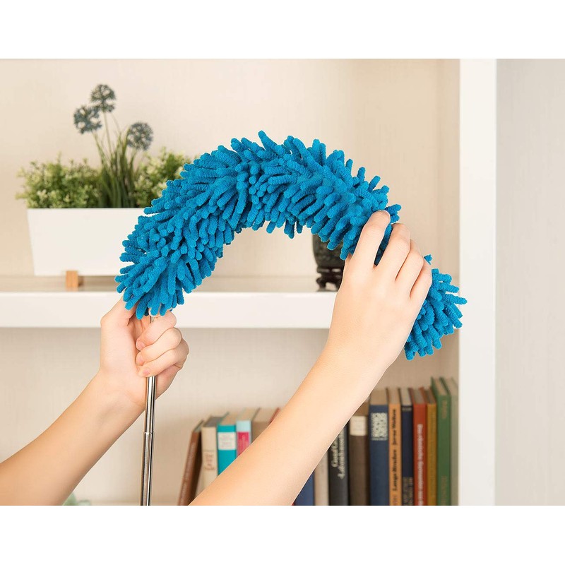 Sichler Haushaltsgeräte Microfibre duster: malleable microfibre duster with telescopic handle,
