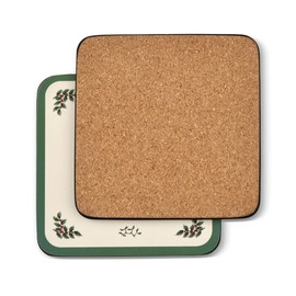 Portmeirion Home & Gifts Spode Christmas Tree Hardback Coasters, Set of 6 (Green,4" x 4")