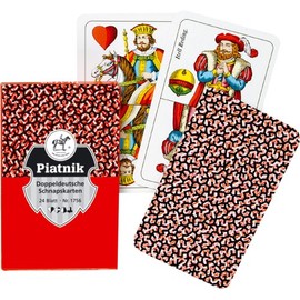Piatnik Nr.1756 Schnapskarten Blitz 24 Bl doppeldeutsch, Rot, 63 x 100 mm