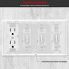 ENERLITES Combination Triple Toggle/Single Duplex Receptacle Outlet Wall Plate, Standard