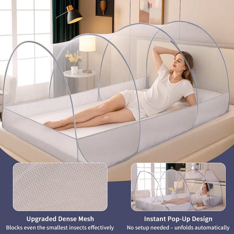 comeder Pop-up Foldable Mosquito Net, Single Family Bed Mosquito Net