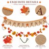 Happy Fall Burlap Banner with Maple Leaf Garland