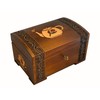 MilmaArtGift Tea Chest Hand-Carved Floral Teapot Design Decorative Wood Chest