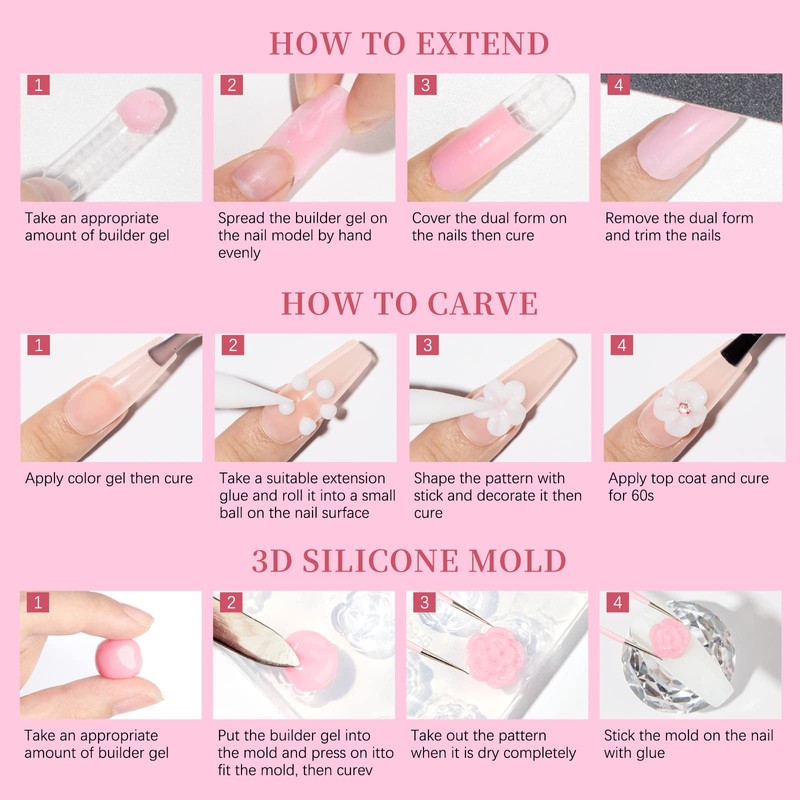 Supwee Solid Nail Extension Gel Builder Nail Modelling Gel 3