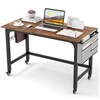 Tangkula 48” Mobile Computer Desk with Storage Bag & 2