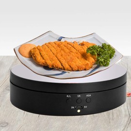 360 Degree Electric Rotating Turntable for Photography, Round Display Holder Stand Intelligent Charging Black USB Power Socket