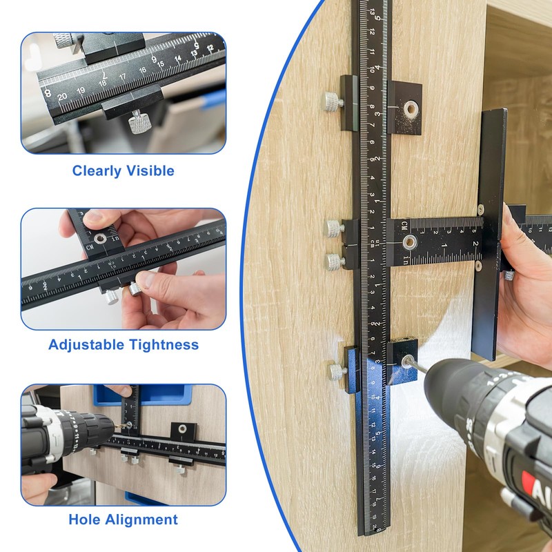 Cabinet Hardware Jig,Aluminum Alloy Cabinet Door Handle Jig for Handles