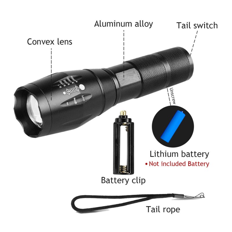 Unbranded UV Flashlight Black Light Super Bright 120000lm Torch Ultra