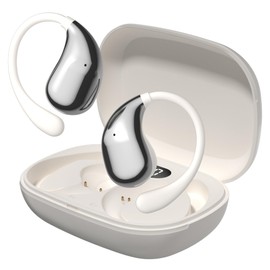 Wireless Earbuds, 2025, Over Ear Earphones, Bluetooth 5.4, Advanced Bone Conduction, Air Conduction, Does Not Clog Ears, Sound Leakage Control, LED Display, Up to 80 Hours Standby, Hi-Fi Sound Quality