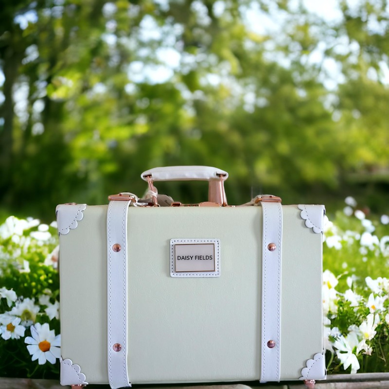 Leather keepsake trunk by Daisy Fields. Color Golden Sand. Handmade