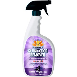 Bodhi Dog Pet Deskunk Spray Odor Eliminator- Skunk Smell Remover with Essential Oils for Dogs, Cats, Furniture, Carpet & Clothing - Safe, Non-Toxic Formula for Lasting Freshness (32 Fl Oz)