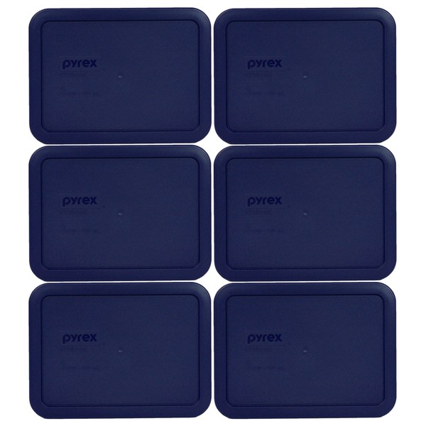 Pyrex 7210-PC 3 Cup Blue Rectangle Plastic Lid (6, Blue)