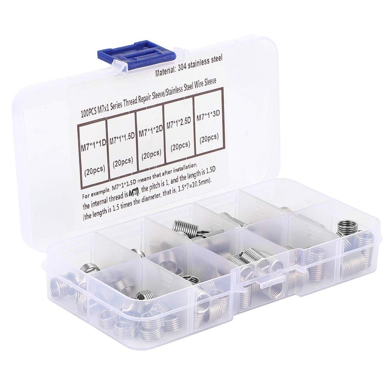 Pack of 100 M7 x 1 Thread Repair Kit, Rolled