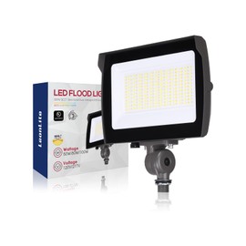 LEONLITE 100W/80W/50W Adjustable LED Flood Light Outdoor with Knuckle Mount, UL Listed, 5000K/4000K/3000K Selectable, 120/277V, Security Flood Lighting for Yard, Garage, IP65 Waterproof, Bronze