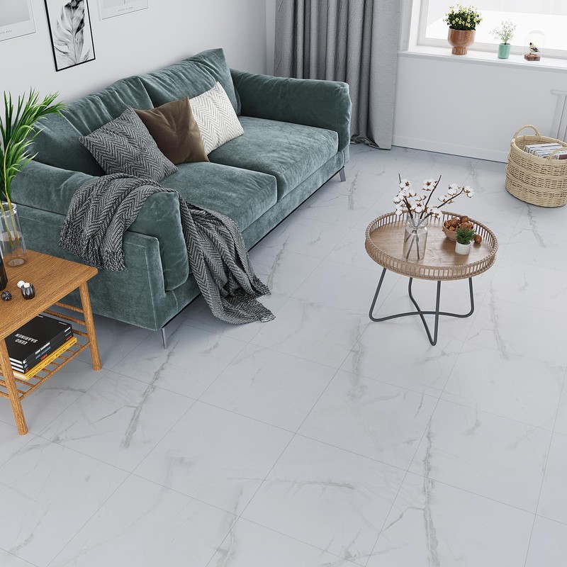 VEELIKE Marble Peel and Stick Vinyl Flooring for Kitchen Bathroom