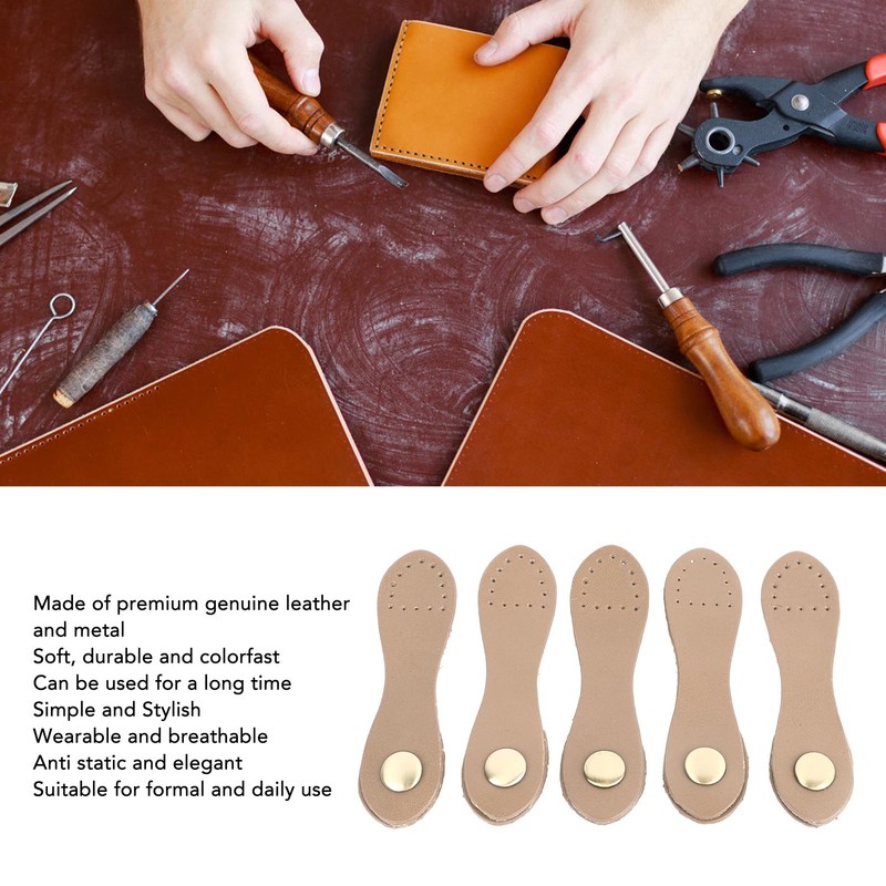 5 Set Leather Snap Buckles Soft Wearable DIY Sewing Leather