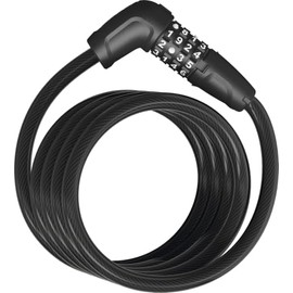 ABUS cable lock Numero 5510C/180 - compact bike lock with combination code for affordable two-wheelers and children's bikes - 10 mm security level 3 - black