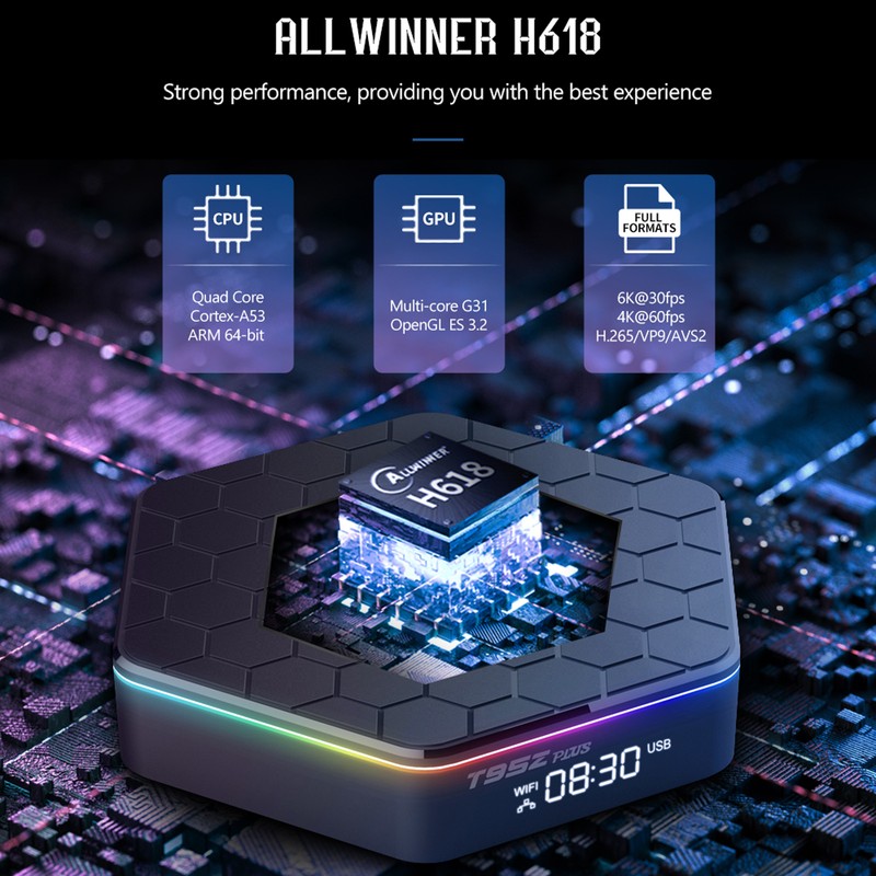 T95Z Plus Android 12.0 Smart TV Box Allwinner H618 Quad-core